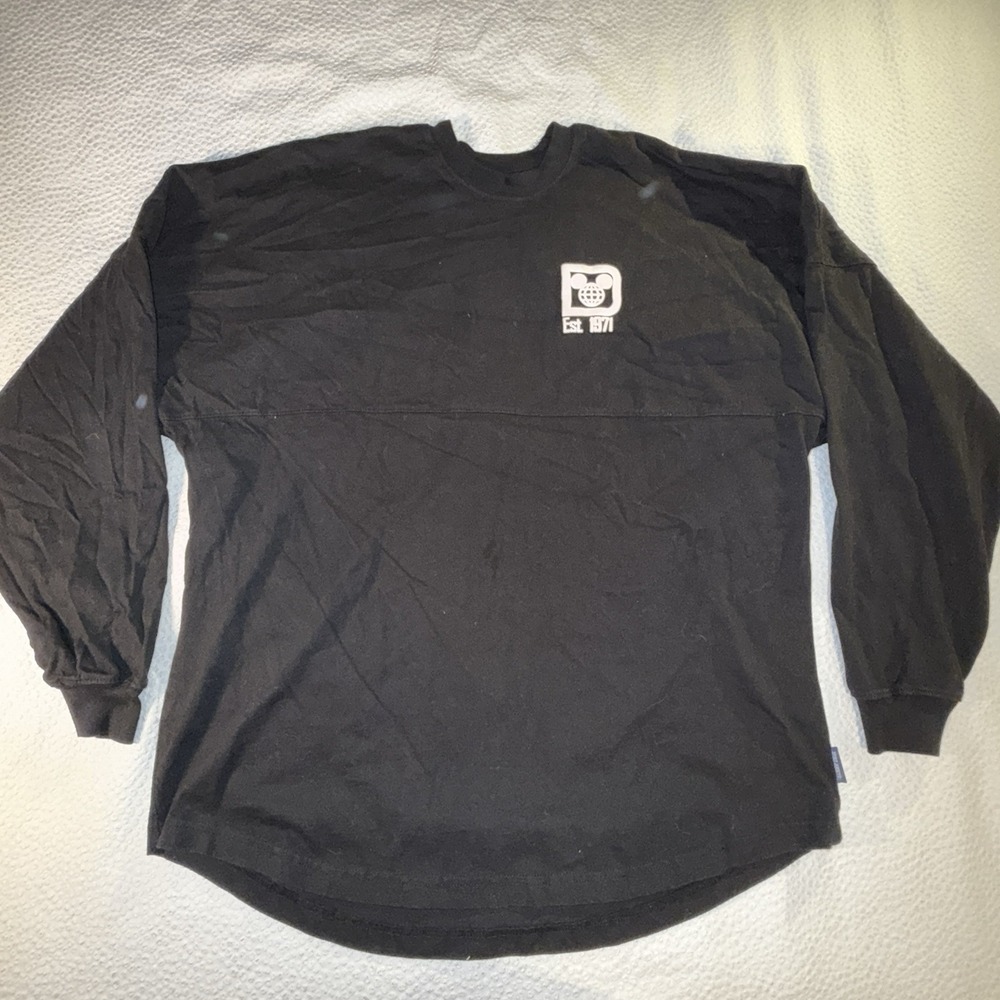 Walt Disney World Spirit Men's XXL EST 1971 Long Sleeve Cotton Black White